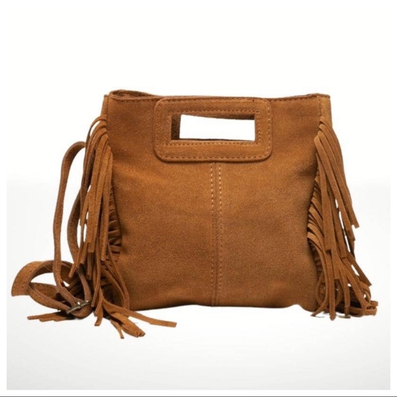 Fabulous Italian Suede Leather Fringe Crossbody Bag - Picture 3 of 3